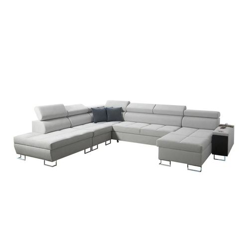 Canap D'angle Sarasota 135, Gris, Fonction De Couchage, 360x298x84cm