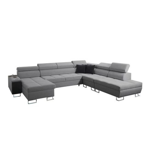 Canap D'angle Sarasota 135, Gris, Fonction De Couchage, 360x298x84cm