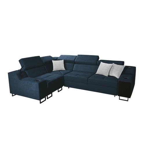 Canap D'angle Sarasota 136, Bleu, Fonction De Couchage, 287x211x100cm