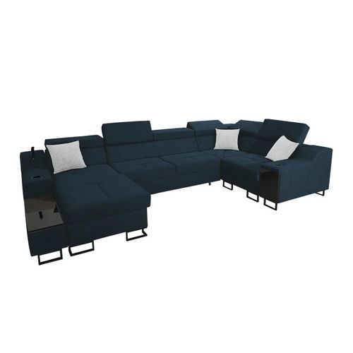 Canap D'angle Sarasota 137, Bleu, Fonction De Couchage, 342x211x100cm