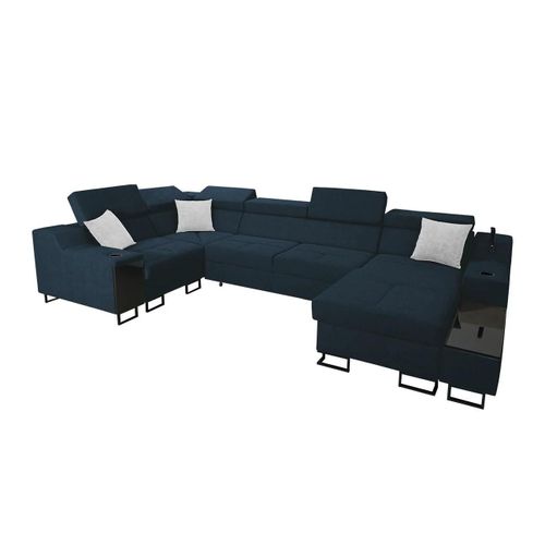 Canap D'angle Sarasota 137, Bleu, Fonction De Couchage, 342x211x100cm