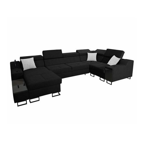 Canap D'angle Sarasota 137, Noir, Fonction De Couchage, 342x211x100cm