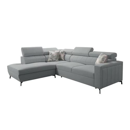 Canap D'angle Sarasota 148, Gris, Fonction De Couchage, 265x224x83cm