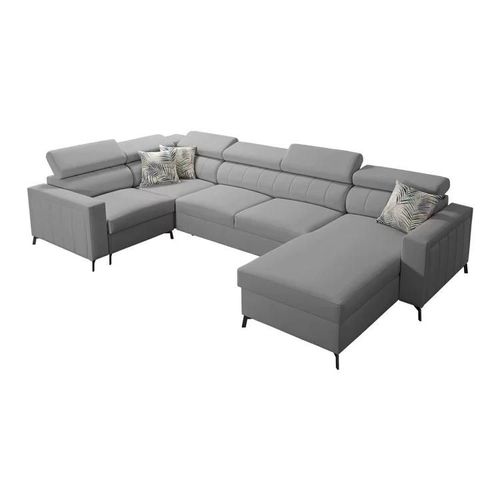 Canap D'angle Sarasota 153, Gris, Fonction De Couchage, 334x198x83cm