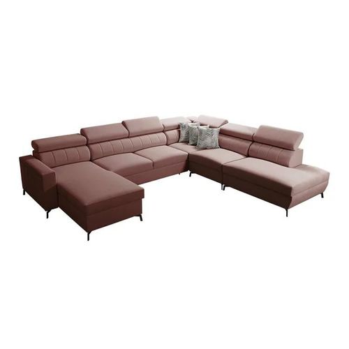 Canap D'angle Sarasota 155, Rose, Fonction De Couchage, 351x302x83cm