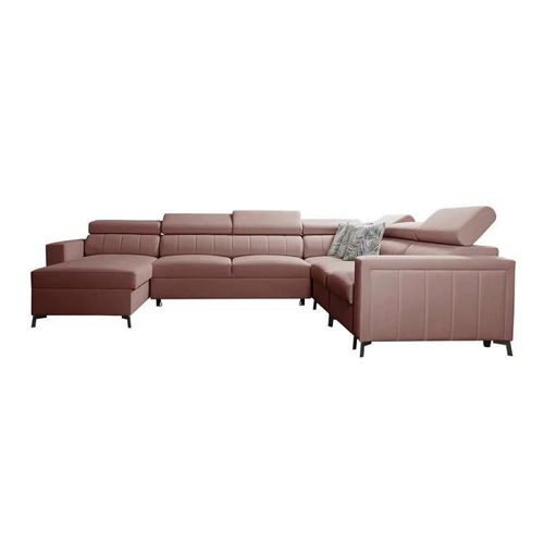 Canap D'angle Sarasota 157, Rose, Fonction De Couchage, 351x274x83cm