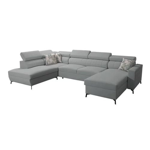 Canap D'angle Sarasota 158, Gris, Fonction De Couchage, 351x224x83cm