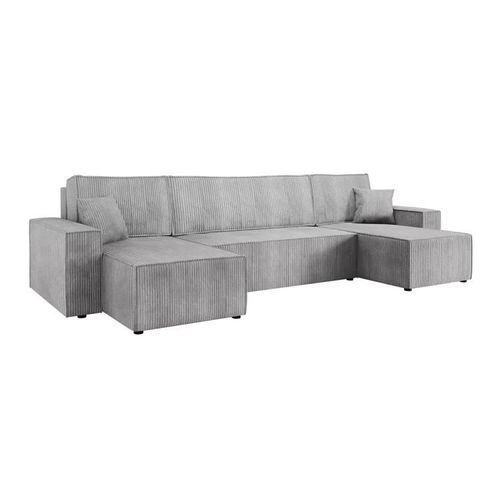 Canap D'angle Shelton 101, Gris, Fonction De Couchage, 312x145x82cm