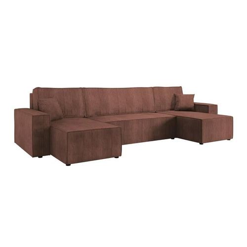 Canap D'angle Shelton 101, Rose, Fonction De Couchage, 312x145x82cm