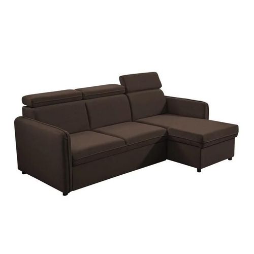 Canap D'angle Temple 127, Marron, Fonction De Couchage, 220x140x84cm