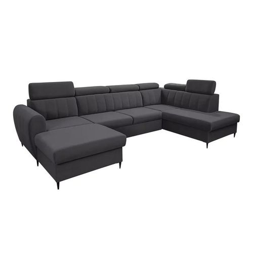 Canap D'angle Temple 128, Gris, Fonction De Couchage, 355x200x90cm