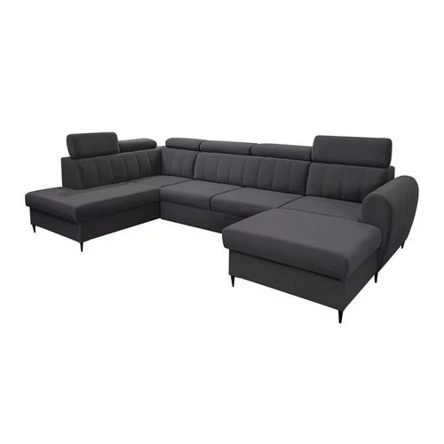 Canap D'angle Temple 128, Gris, Fonction De Couchage, 355x200x90cm