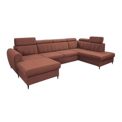 Canap D'angle Temple 128, Rouge, Fonction De Couchage, 355x200x90cm