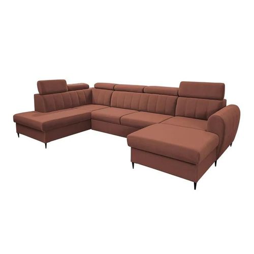 Canap D'angle Temple 128, Rouge, Fonction De Couchage, 355x200x90cm