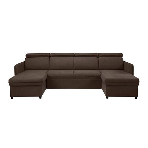 Canap D'angle Temple 130, Marron, Fonction De Couchage, 284x166x84cm