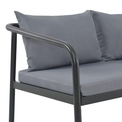Canap De Jardin  2 Places Avec Coussins Gris Aluminium