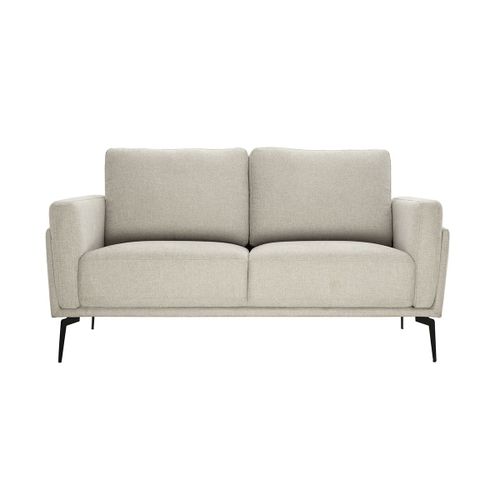 Canap Design 2 Places En Tissu Effet Velours Textur Beige Mosco