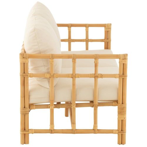 Canap Deux Places En Rotin Avec Coussins Coton/Lin/Polyester/Rotin