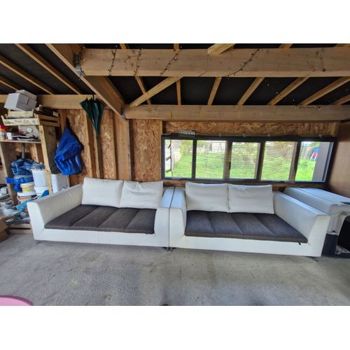 Canape Ligne Roset Canape Ligne Roset - Cinna Canap Authentique Ligne Roset, Modle Feng De Didier Gomez.  Structure Dossier Et Cousi. En Cuir Indiana Ton Craie, Coussins D'Assise En Tissu Taupe.