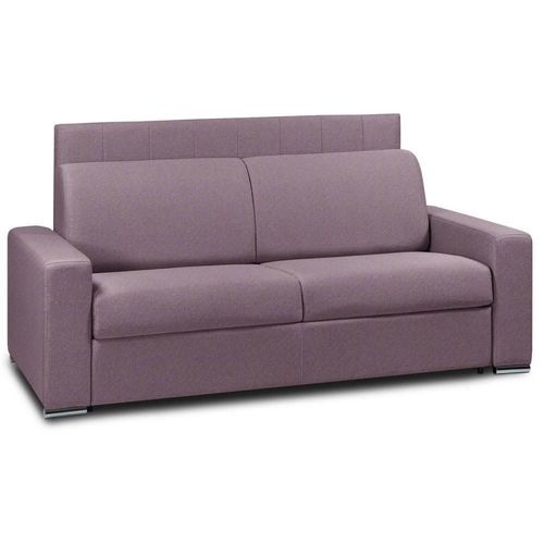 Canap Lit 2- Normandie Canapexpress Lattes 120cm Matelas Mmory 22cm Tte De Lit Intgre Tweed Fuchsia
