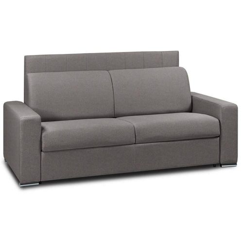Canap Lit 2- Normandie Canapexpress Lattes 120cm Matelas Mmory 22cm Tte De Lit Intgre Tweed Marron