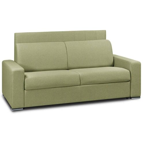 Canap Lit 2- Normandie Canapexpress Lattes 120cm Matelas Mmory 22cm Tte De Lit Intgre Tweed Vert