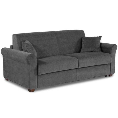 Canap Lit 3 Places Romantico En Microfibre Graphite Convertible Systme Express 140* 197*16cm