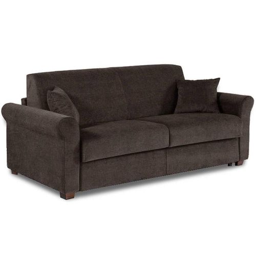 Canap Lit 3 Places Romantico En Microfibre Marron Convertible 140cm Systme Express Sommier Lattes Matelas 16 Cm