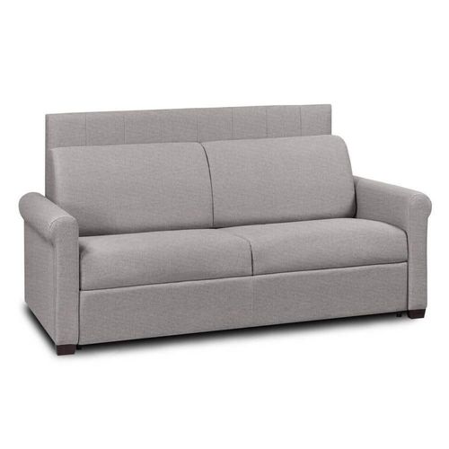 Canap Lit 4 Places Express Lattes 160cm Matelas 16 Cm Tte De Lit Intgre Tweed Gris Clair