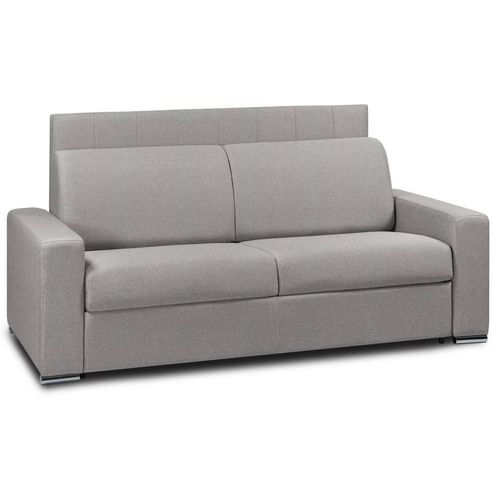 Canap Lit 4 Places Express Lattes Renatonisi 160cm Matelas 16 Cm Tte De Lit Intgre Tweed Gris Clair