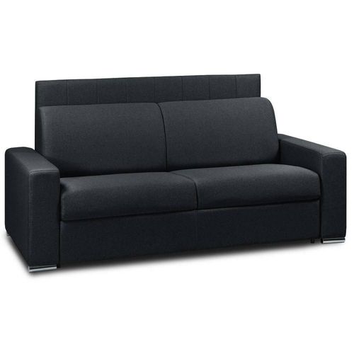 Canap Lit Canapexpress Lattes 160cm Matelas Mmory 22cm Tte De Lit Intgre Polyurthane Noir