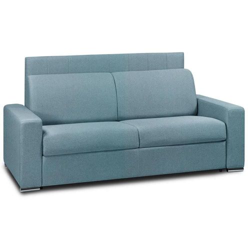 Canap Lit Canapexpress Lattes Matelas Mmory 22cm Tte De Lit Intgre Velours Azur