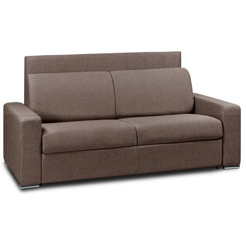Canap Lit Canapexpress Normandie Sommier Lattes 120cm Matelas Mmory 22cm Tte De Lit Intgre Velours Marron