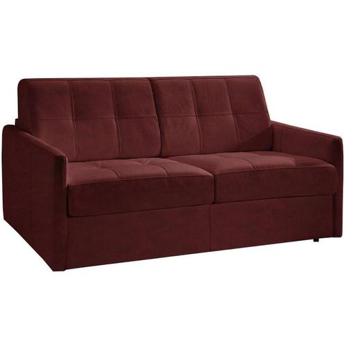 Canap Lit Cube Convertible En Microfibre Bordeaux Systme Express Couchage 140cm Matelas 16 Cm