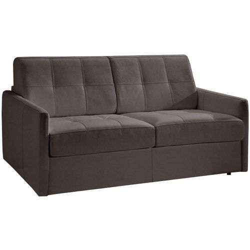 Canap Lit Cube Convertible En Microfibre Marron Couchage 120cm Express Matelas 16 Cm