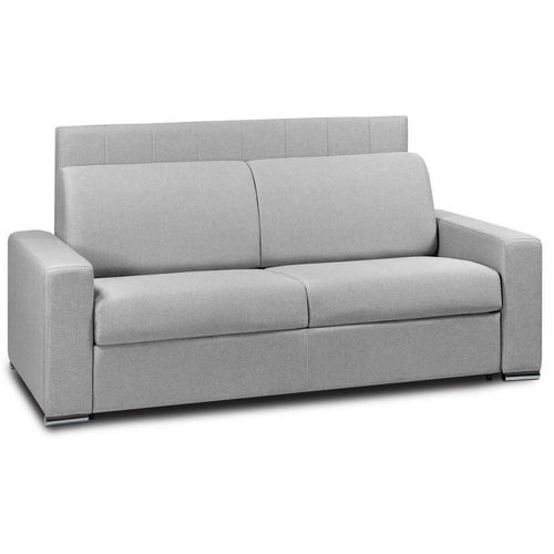 Canap Lit Levallois Express Lattes 120cm Matelas 16cm Tte De Lit Intgre Polyurthane Gris Clair