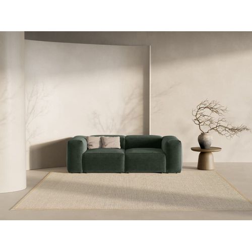 Canap Modulaire 2 Places En Tissu Structurel Vert Mousse