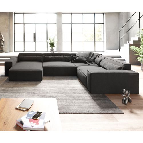 Canap-Panoramique Sirpio Xl Microfibre Noir 360x260 Cm Recamire Variable