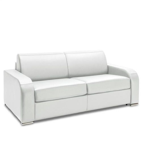 Canap Express 160 Cm Sofia Edition Cuir Et Pu Cayenne Blanc Matelas 16 Cm