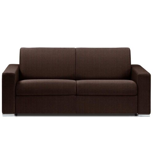 Canap Express 3 Places Dreamer Convertible Lit 140*197*16 Microfibre Marron Matelas 16 Cm