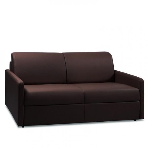 Canap Express Sun Edition Cuir Et Pu Cayenne Marron 140 Cm Matelas 16 Cm