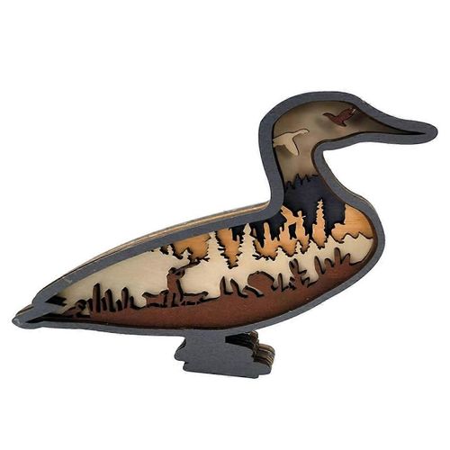Canard Sculpt Multicouche, Statue De Canard Silhouette, Adapt Pour Le Bureau De La Chambre  Coucher tagre En Bois Anima
