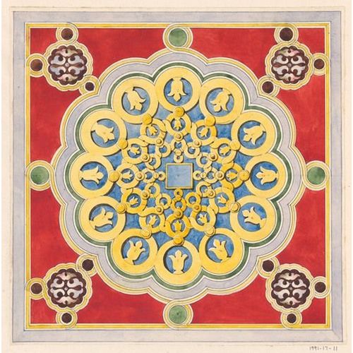 Canevas Imprimer Conception D'un Panneau Dcoratif Pour L'architecture Du Festival De Juillet (1835) Impression Sur Toile Roule Tableau Art Dcoration Murale / Sans Cadre 40x50cm Ou 45x45cm