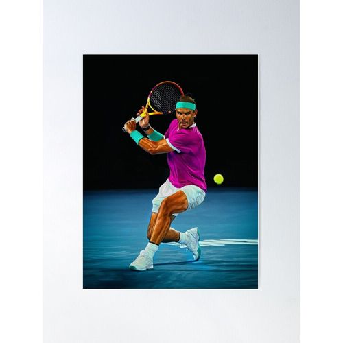 Canevas Imprimer L'espagnol Rafael Nadal Joue Du Revers  L'open D'australie 2022. Mur D'?Uvres D'art Numriques. Cadeau D'art De Fan Impression Sur Toile Diy Installer/ 40x50cm Ou 40x40cm