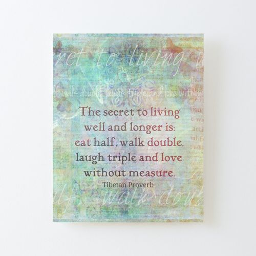 Canevas Imprimer Le Secret Pour Bien Vivre Et Plus Est: Manger  Moiti, Marcher Double, Rire Triple Et Aimer Impression Sur Toile Roule Tableau Art Dcoration Murale / Sans Cadre 40x50cm