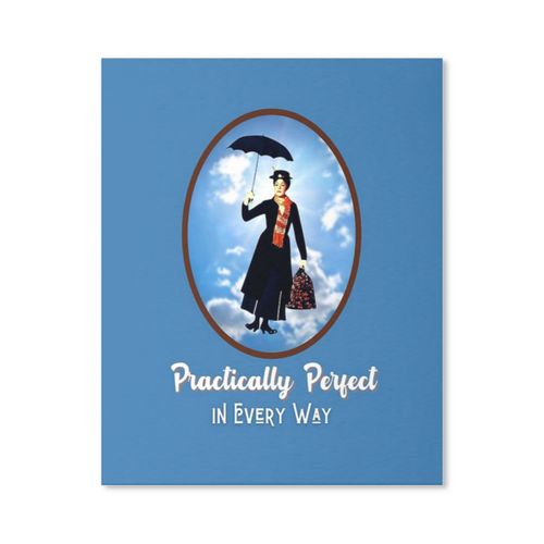 Canevas Imprimer Pratiquement Parfait  Tous Points De Vue - Mary Volant Du Ciel (Lettres Blanches) Sans Cadre 40x50cm Diy Installer