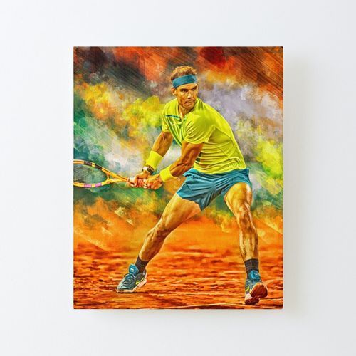 Canevas Imprimer Rafael Nadal Joue Un Revers  Rg French Open 2022 Fan Art. Vamos Rafa. Impression Sur Toile Roule Tableau Art Dcoration Murale / Sans Cadre 40x50cm