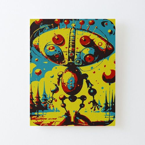 Canevas Imprimer Robot Cyber-Extraterrestre Dans Un Monde Surraliste Impression Sur Toile Diy Installer 40x50cm