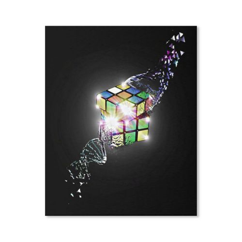Canevas Imprimer Rubik Cube Bris Brin D'adn Design Gnial Sans Cadre 40x50cm Diy Installer