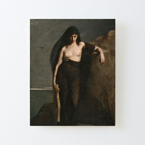 Canevas Imprimer Sappho Charles Auguste Mengin (1853 - 1933) Peintre Universitaire Franais - Grec Lesbien Impression Sur Toile Roule Tableau Art Dcoration Murale / Sans Cadre 40x50cm
